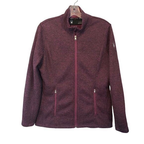 Spyder Full Zip Textured Burgundy Jacket Ladies Lg - Picture 1 of 14